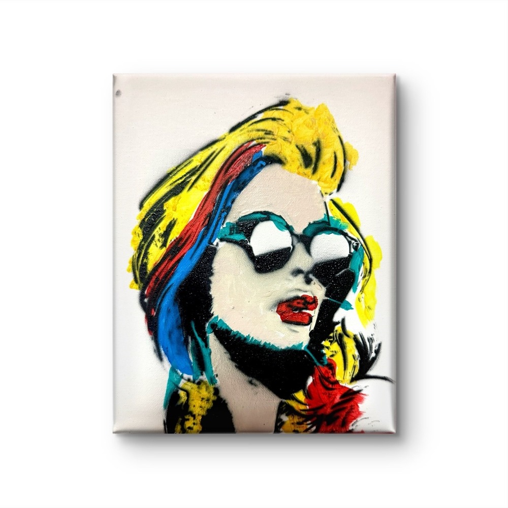 Papa Diouf Painting Woman Portrait Pop Art Multi-color 8x10 New